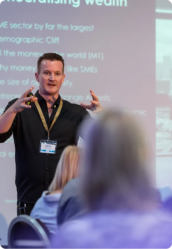 Jeremy Harbour giving a talk