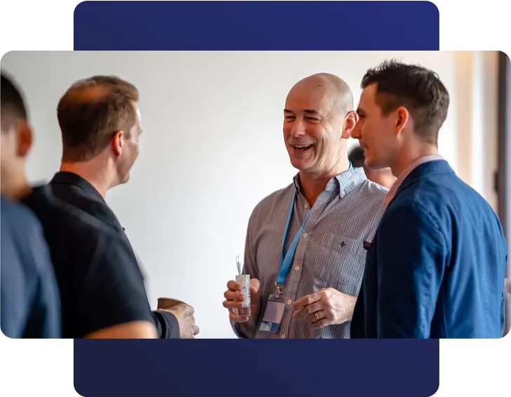 Jeremy in discussion with groups