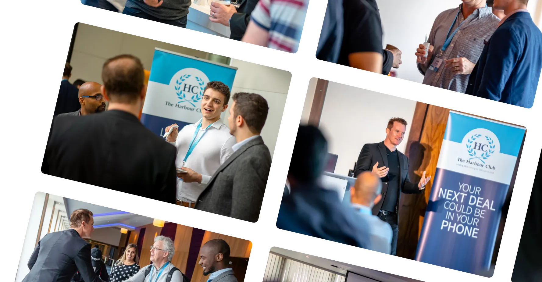 A grid of different images related HC Club